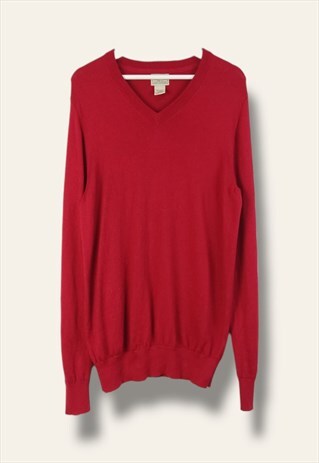 VINTAGE L.L.BEAN JUMPER V NECK IN RED S