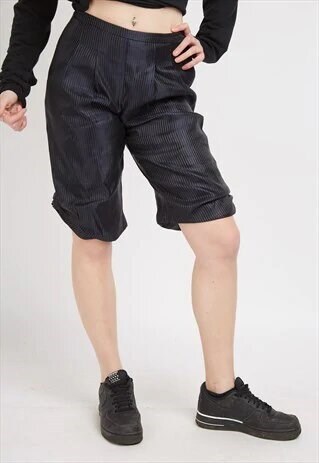 VINTAGE BLUE PINSTRIPE ARMANI HIGH WAISTED SHORTS