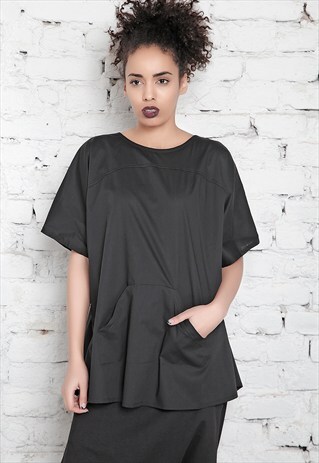 ASYMMETRIC PLUS SIZE TUNIC/