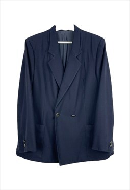 Vintage Blazer Y90s Jacket with Shoulders pads in Blue XL