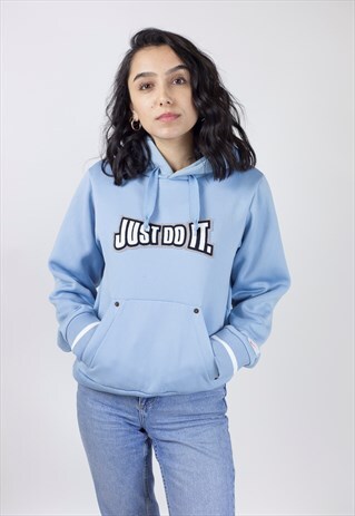 VINTAGE NIKE JUST DO IT BABY BLUE HOODIE