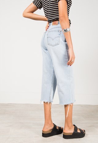 VINTAGE 80'S LEVI'S CULOTTE CUT OFF /AVELINAS REWORKS/ 0044