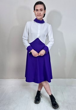 Vintage 60's Purple and White Two Tone Dress