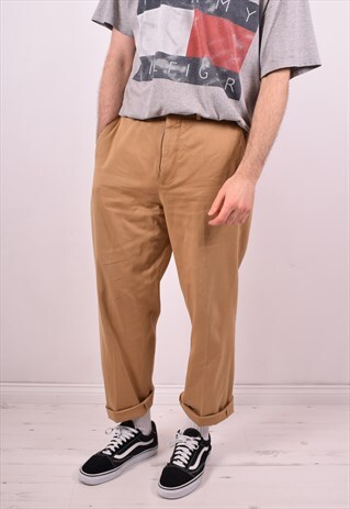 POLO RALPH LAUREN MENS VINTAGE TROUSERS W34 L29 BEIGE 90S