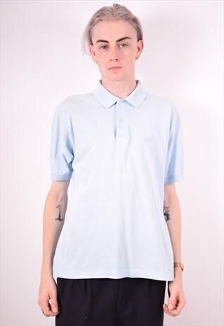 SERGIO TACCHINI MENS VINTAGE POLO SHIRT MEDIUM BLUE 90S
