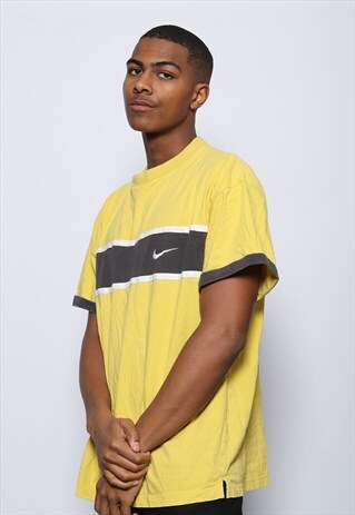 VINTAGE NIKE LOGO T-SHIRT YELLOW