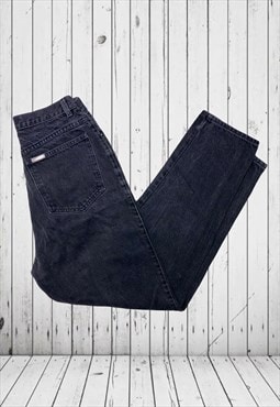 vintage black denim jeans high waisted 