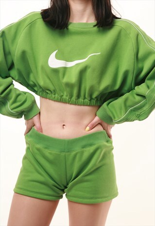 VINTAGE NIKE SWOOSH REWORK CROP TOP SHORTS RW9