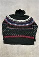 ABSTRACT KNITTED JUMPER PATTERNED ROLL NECK KNIT SWEATER