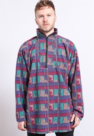 VINTAGE HALF ZIP FLEECE TOP
