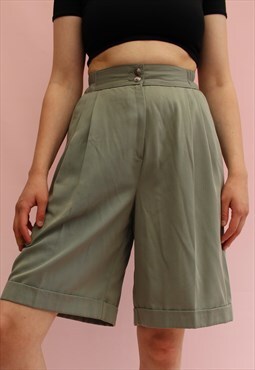 Vintage high waisted culottes shorts khaki 80s 
