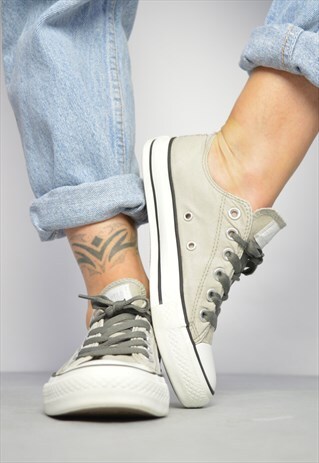 VINTAGE 90S CONVERSE GREY OX SHOES GRUNGE RETRO PREPPY