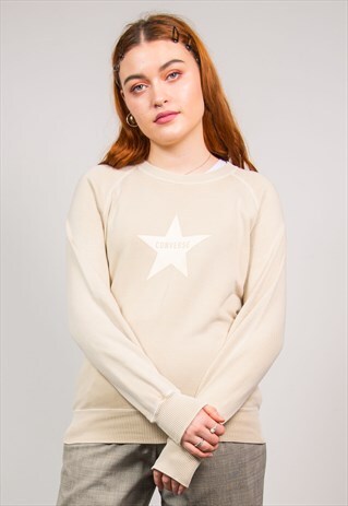 CONVERSE 90'S BEIGE STAR PRINT SWEATSHIRT