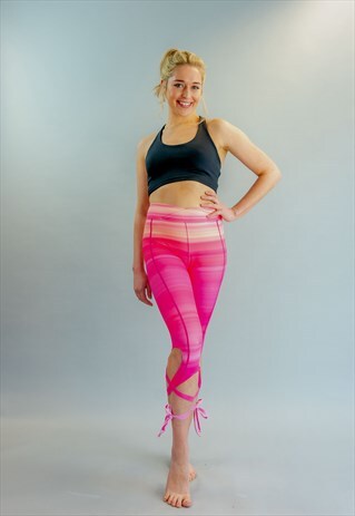 HIGH-WAISTED FIFTY SHADES OF PINK DANCER YOGA GYM LEGGINGS