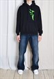 Y2K BLACK GREEN GRAPHIC HOODIE