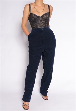 VINTAGE MIDNIGHT BLUE CORDUROY PANTS