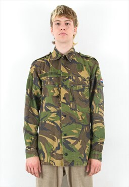 Netherlands Vintage L Men's Army Jacket Coat Military Camouf