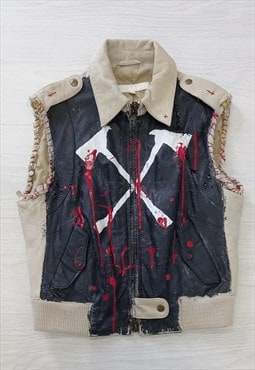 Reworked Gilet Waistcoat The Shining Horror Painted 