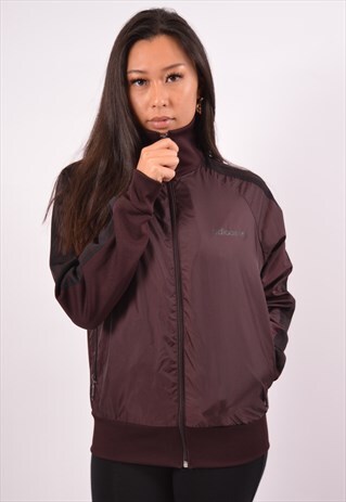 maroon adidas track jacket women's