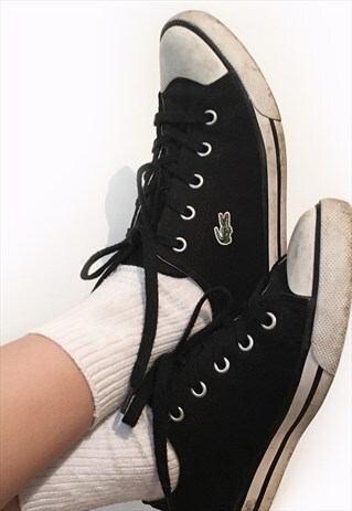 VINTAGE Y2K LACOSTE TRAINERS 90'S KICKS BLACK TRAINERS