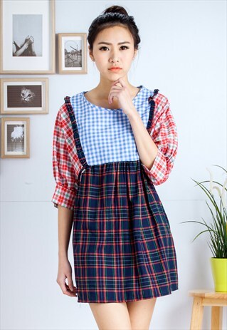 CHECKED SMOCK DRESS