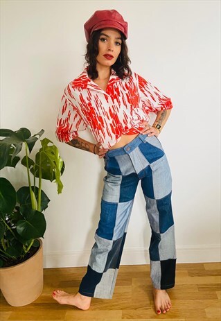 REWORKED PATCHWORK DENIM JEANS