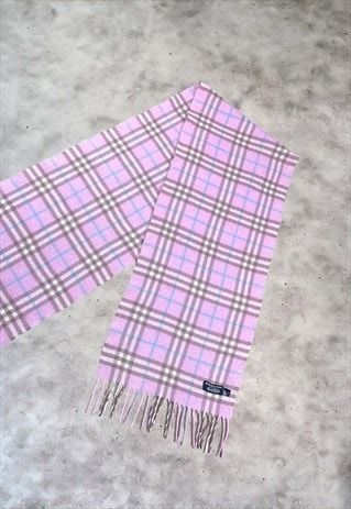 Vintage Early 00s Cashmere Nova Check Iconic Burberry Scarf