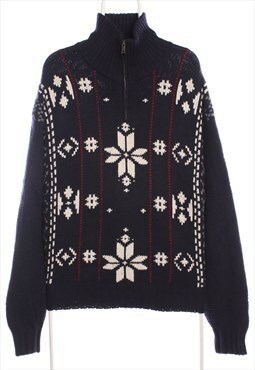 Chaps Ralph Lauren 90's Quarter Zip Norwegian Knitted Jumper