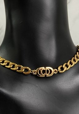 Authentic Dior CD Pendant - Upcylced Choker