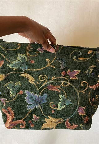 VINTAGE FLORAL TAPESTRY BAG