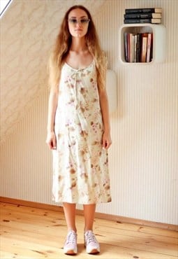 Beige pastel floral dress