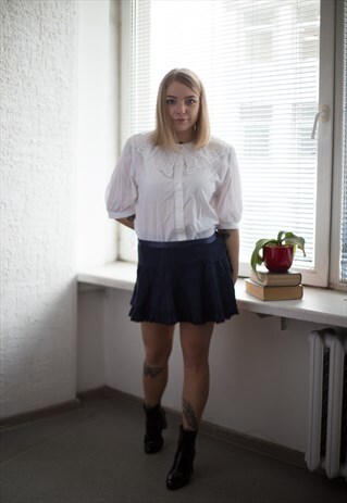 VINTAGE 90'S MINI NAVY SKIRT