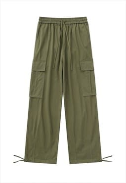 Cargo joggers utility pants skater beam trousers in green