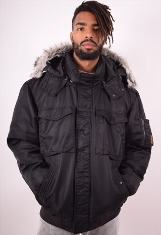 RALPH LAUREN MENS VINTAGE PADDED JACKET XXL BLACK 90S