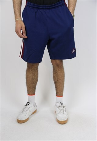 VINTAGE ADIDAS NAVY PATTERNED 90'S SHORTS
