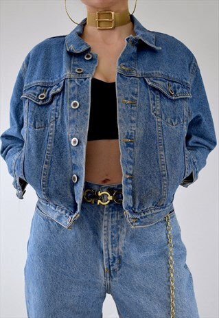 VINTAGE 80S SMALL CROPPED DENIM JACKET