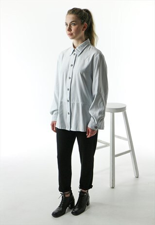 LONG SLEEVE OVERSIZED SHIRT / WHITE CLASSIC BUTTON UP