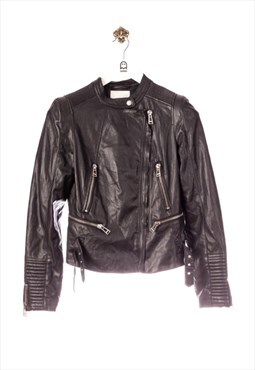 Pull & Bear Leather jacket rock look black
