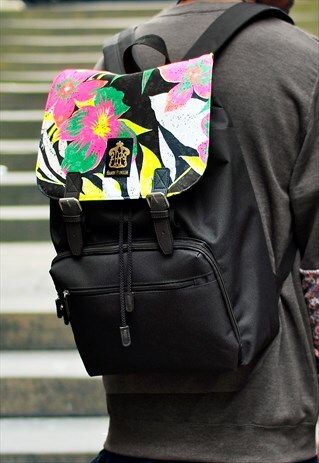 BRIGHT TROPICAL PANEL LAPTOP BACKPACK