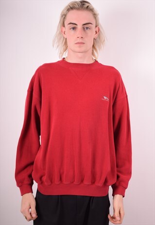 GANT MENS VINTAGE SWEATSHIRT JUMPER MEDIUM RED 90S