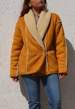 Vintage double faced faux suede/shearling jacket