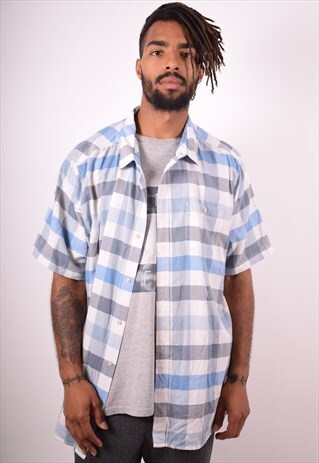THE NORTH FACE MENS VINTAGE SHIRT XXL BLUE CHECK 90S