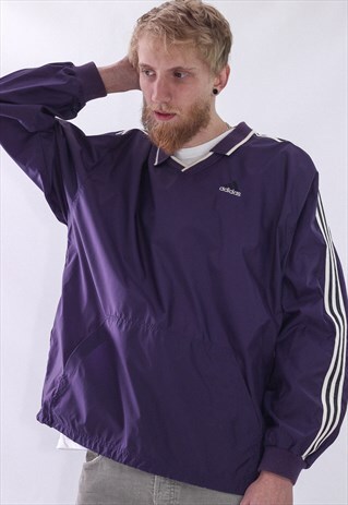 VINTAGE MENS ADIDAS BIG LOGO PULLOVER WINDBREAKER JACKET