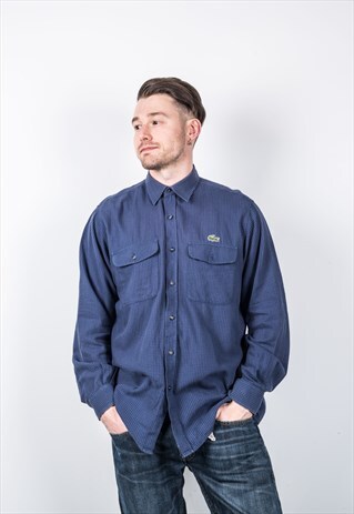 LACOSTE VINTAGE 1990S BLUE CHECKED SHIRT