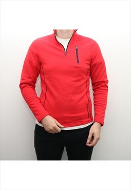 Under Armour - Red Embroidered Quarter Zip Sweatshirt - Smal