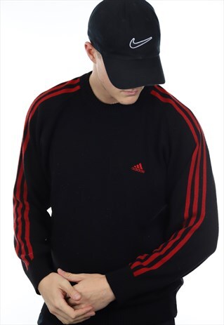 VINTAGE ADIDAS KNITTED SWEATSHIRT BLACK