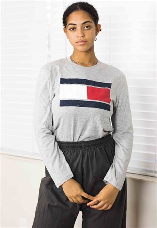 VINTAGE TOMMY HILFIGER LONGSLEEVE T-SHIRT LOGO 90S XL 6.1