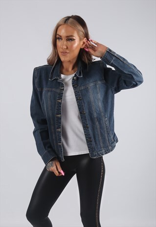 VINTAGE DENIM JACKET FITTED SLIM FIT LIGHTWEIGHT UK 14 (C3H)