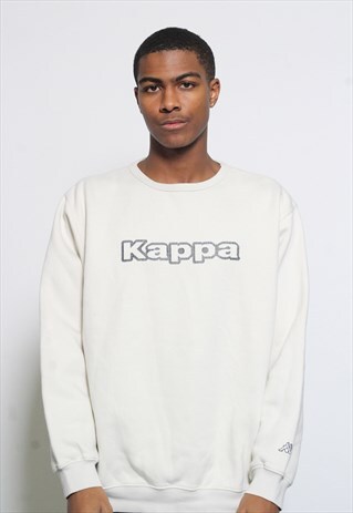 VINTAGE KAPPA CREW NECK LOGO SWEATSHIRT CREAM