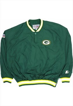 NFL 90's Greenbay Packers Pullover Windbreaker Large Green